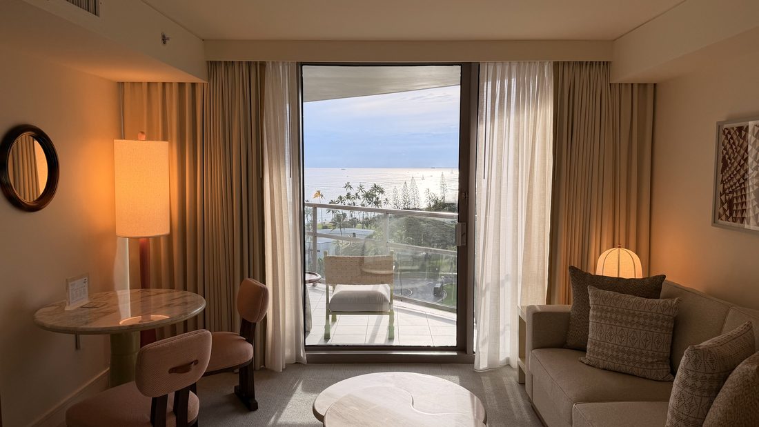 An oceanfront Waikiki room