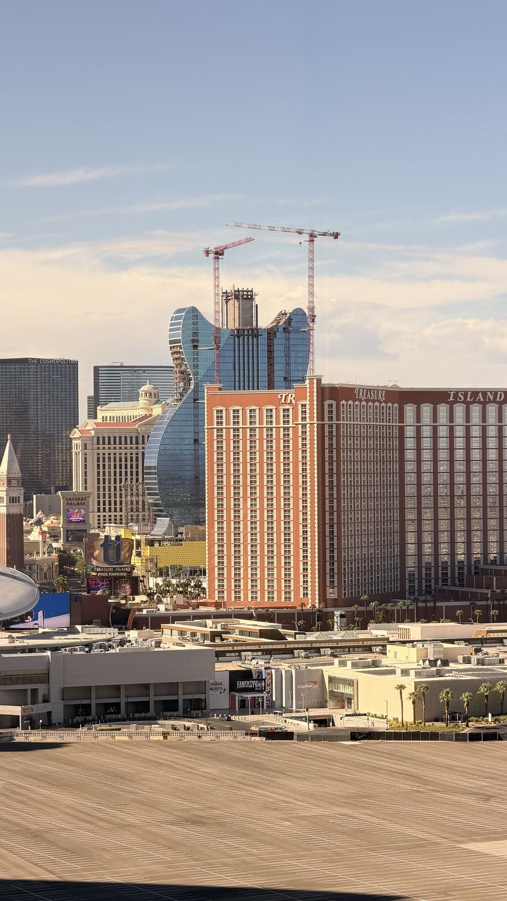 The Las Vegas Strip skyline seen from a high floor